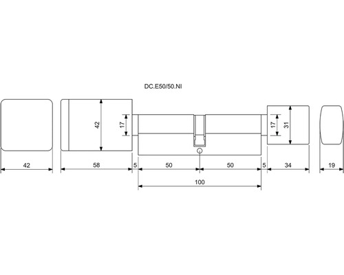 Technický nákres dverovej vložky s rozmermi.