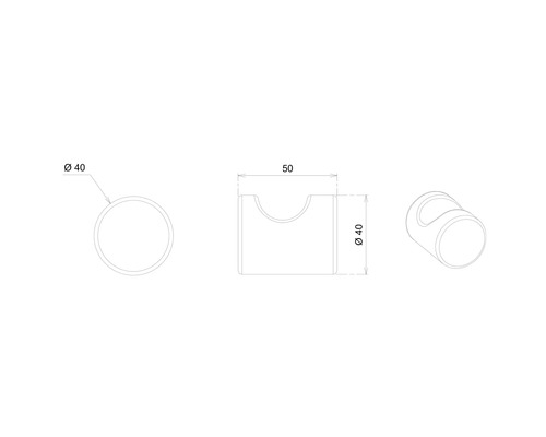 Technický nákres nábytkového gombíka s rozmermi