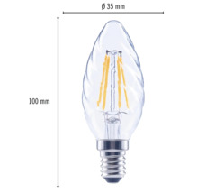 Číre LED svetlo v tvare sviečky, dĺžka 100 mm a priemer 35 mm