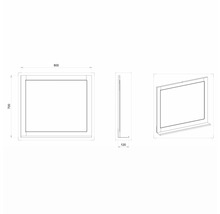 Zrkadlo do kúpeľne v ráme Devo Vena 2.0 s poličkou 80 x 70 cm biela/čierna VE2-LUPL80-F01