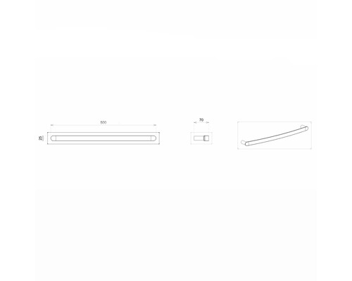 Technický výkres držiaka na uteráky s rozmermi