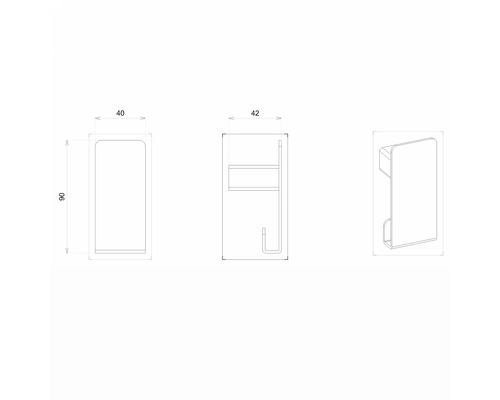 Technický výkres držiaka na uteráky s rozmermi