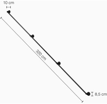 Zábradlie s dĺžkou 320 cm a hĺbkou 10 cm.