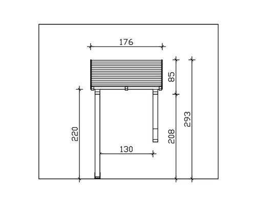Technický nákres záhradného stola s rozmermi