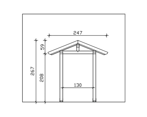 Technický nákres dreveného altánku s rozmermi