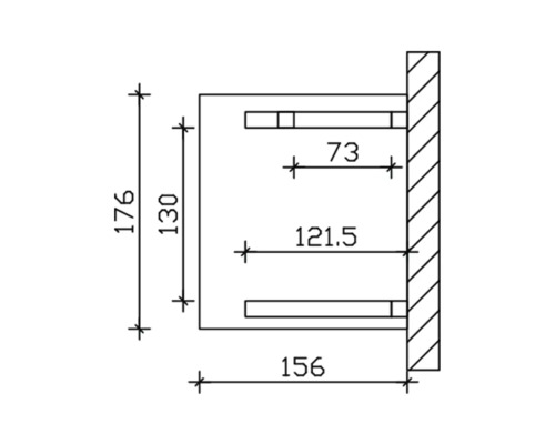 Technický výkres nástenného držiaka s rozmermi