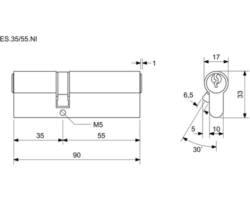 Technický nákres dverovej vložky s rozmermi