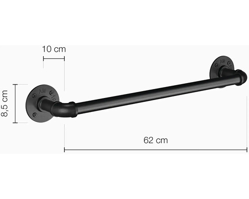 Kovový držiak na uteráky, šírka 62 cm