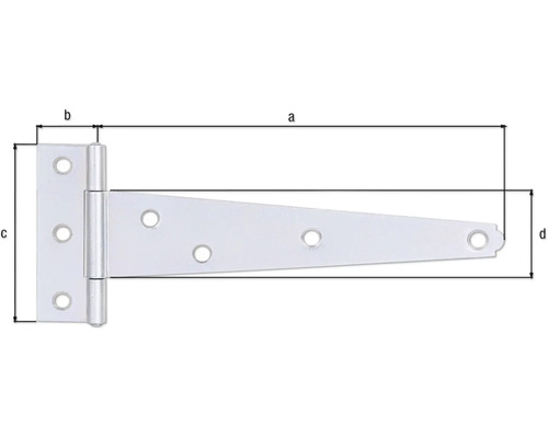 T-pánt s montážnymi otvormi a rozmermi