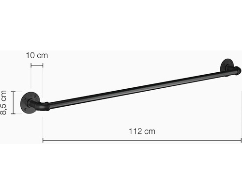 Kovový držiak na uteráky, šírka 112 cm