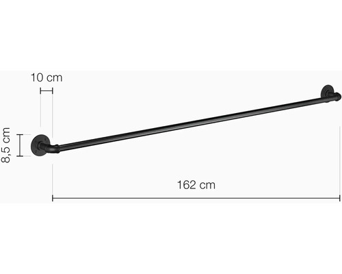 Kovový držiak na uteráky, šírka 162 cm