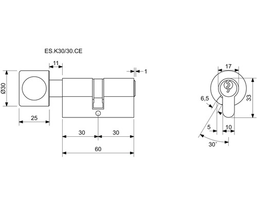 Technický nákres valca s rozmermi