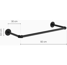 Kovový nástenný vešiak s rozmermi 30 cm x 8,5 cm x 82 cm