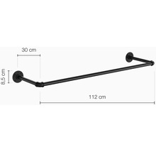 Kovová šatníková tyč, šírka 112 cm