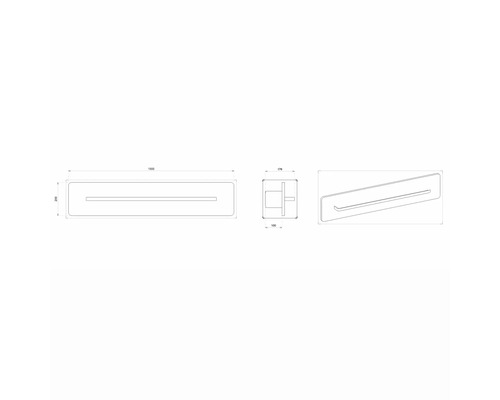 Technický nákres držiaka na uteráky s rozmermi