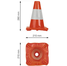 Dopravný kužeľ s reflexnými pruhmi, výška 280 mm