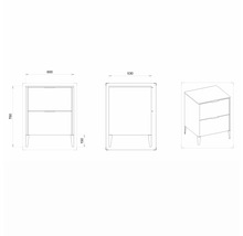 Skrinka pod umývadlo Devo Lotos krémová 60 x 76 x 53 cm