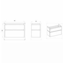 Skrinka pod umývadlo Devo Viva 2.0 biela 59 x 66 x 44 cm VV2-SU2S59x66-F104