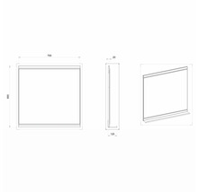 Zrkadlo do kúpeľne Devo Viva 2.0 s poličkou 70 x 86 cm biela/čierna VV2-LUPL70-F104