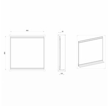 Zrkadlo do kúpeľne Devo Viva 2.0 s poličkou 85 x 85 cm biela/čierna VV2-LUPL85-F104