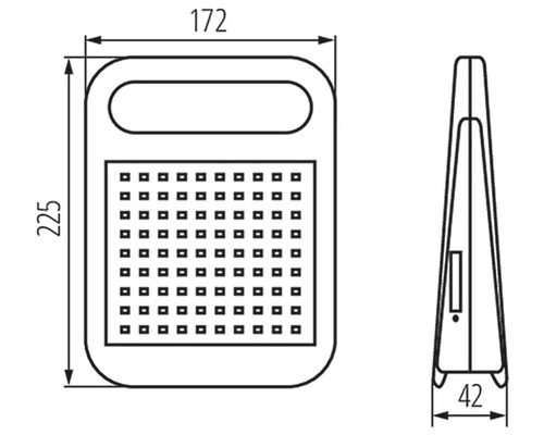 Technický výkres strúhadla s rozmermi