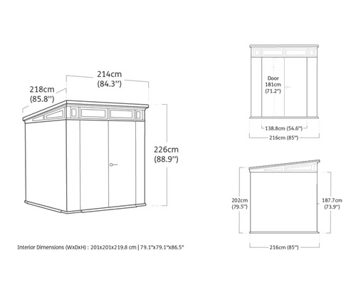 Nákres rozmerov záhradného domčeka