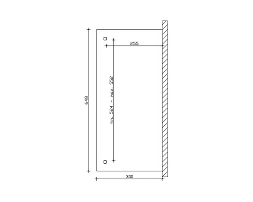Technický výkres s rozmermi pre montáž