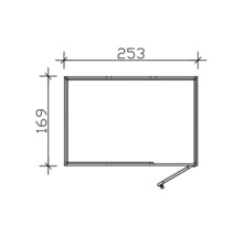 Technický nákres okna s rozmermi 253 x 169