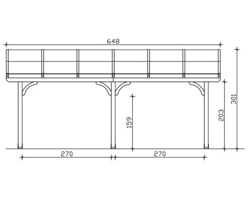 Nákres drevenej terasy s rozmermi