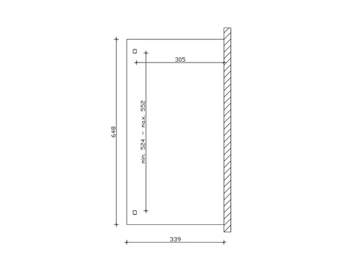 Technický nákres s rozmermi