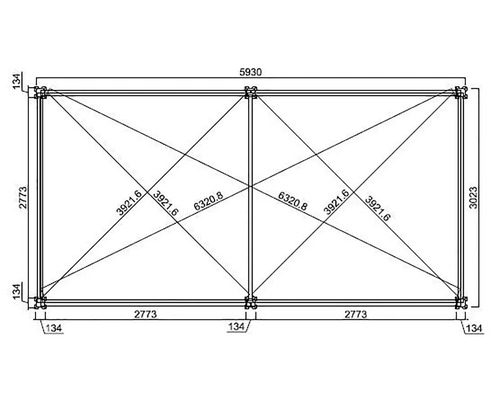 Technický výkres s rozmermi produktu