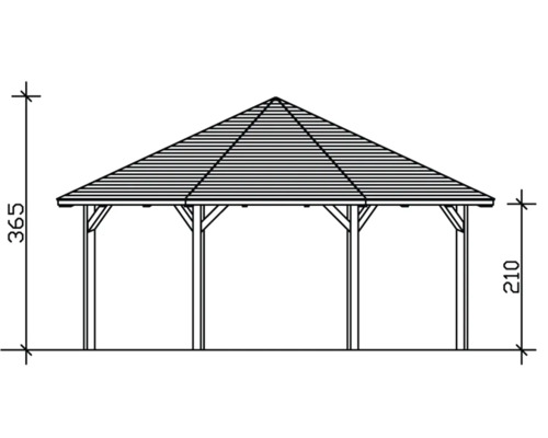 Nákres altánku s rozmermi