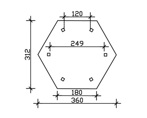 Technický výkres základového kameňa s rozmermi