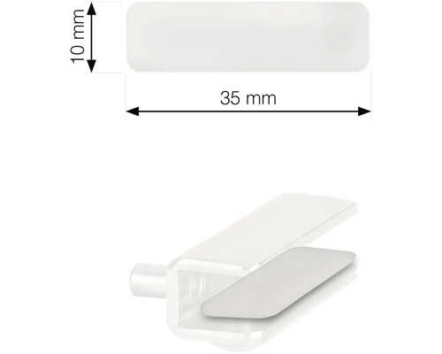Plastový kryt s rozmermi 35 mm x 10 mm
