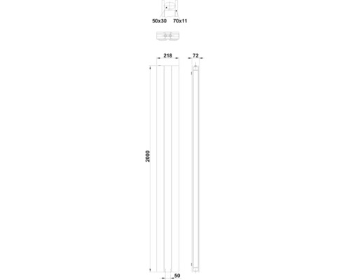 Technický výkres panelu s rozmermi