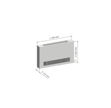 Rozmery radiátora: dĺžka 750 mm, výška 450 mm, hĺbka 115 mm