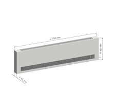 Konvektor radiátora s rozmermi 1750 mm dĺžka, 450 mm výška a 115 mm hĺbka.