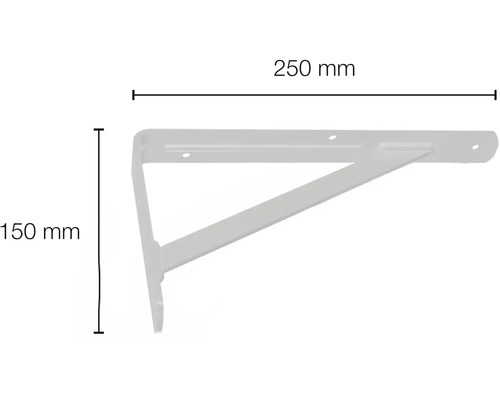 Policová konzola s rozmermi 250 mm x 150 mm