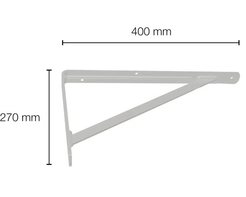 Konzola police s rozmermi 400 mm x 270 mm