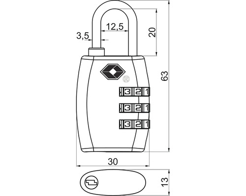 Rozmery číselného zámku