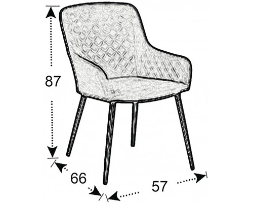 Obrázok stoličky s rozmermi 87, 66 a 57.