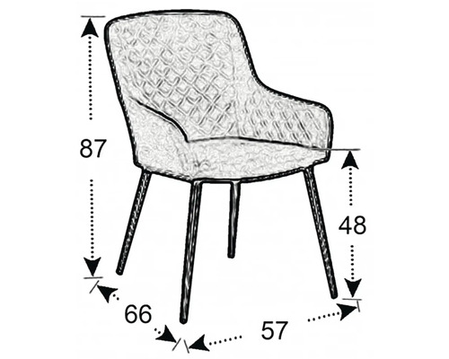 Nákres stoličky s rozmermi