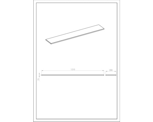 Technický výkres police s rozmermi