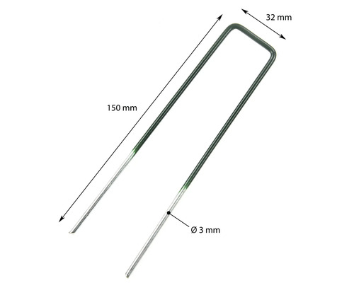 Záhradný klinec s rozmermi 150 mm dĺžka, 32 mm šírka a 3 mm priemer