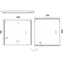 Technický nákres zrkadla s rozmermi 800 x 700 mm