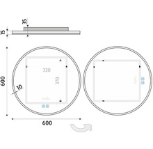 LED Kulaté zrkadlo s osvetlením Nimco ZP 26000 Ø 60 cm IP 44