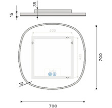 LED zrkadlo s osvetlením Nimco ZP 27000 Ø 70 cm IP 44