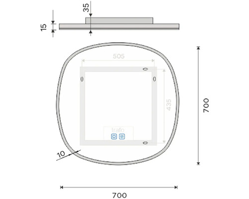 Rozmery zrkadlového svietidla