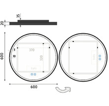 LED okrúhle zrkadlo s osvetlením Nimco ZP 28000 Ø 60 cm IP 44