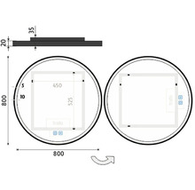 LED okrúhle zrkadlo s osvetlením Nimco ZP 28000 Ø 80 cm IP 44